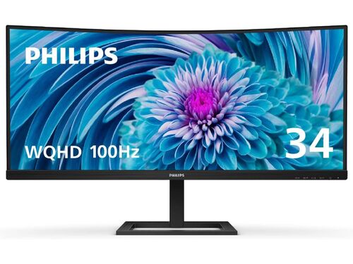 MONITOR PHILIPS 346E2CUAE/00 34"/VA,ZAKRIVLJEN,21:9/3440X1440/100HZ/1MS MPRT/HDMI,DP,USB/VISINA/CRNA